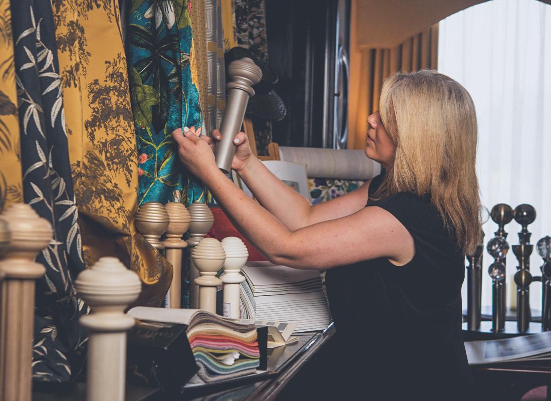 Fabric selection in our workshop