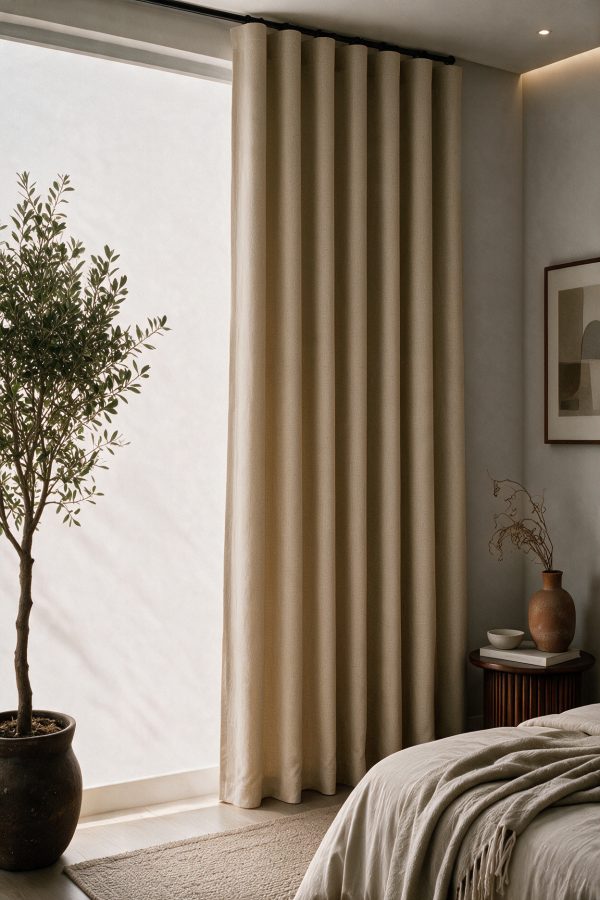 Townhouse Interiors Buff curtain in a soft golden-beige
