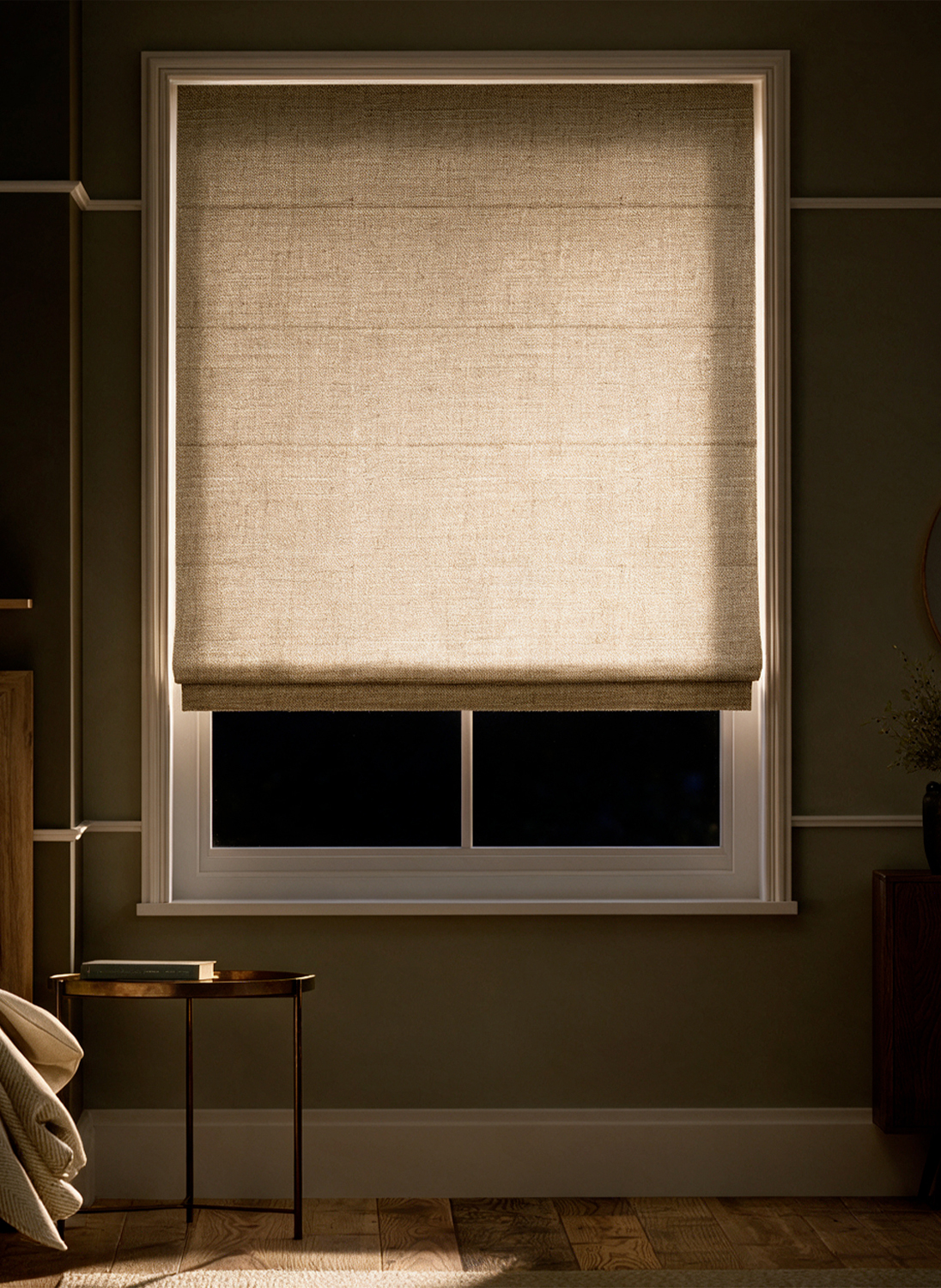 Light filtering sheers at night