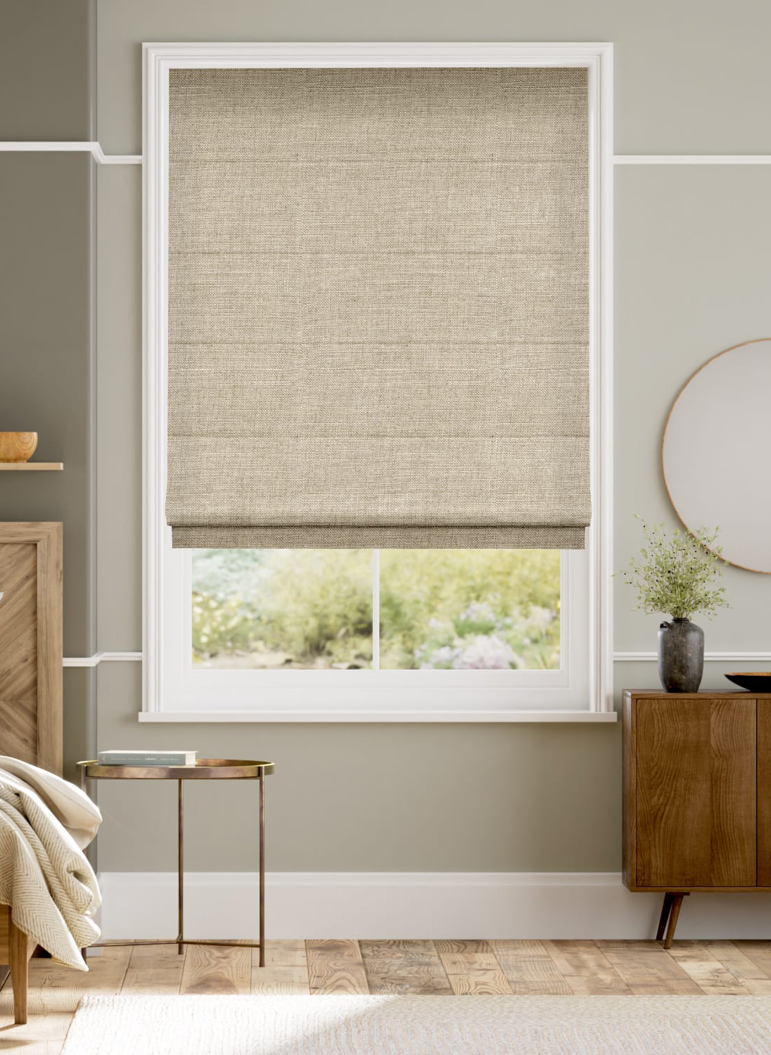 Pure linen Roman blind shade