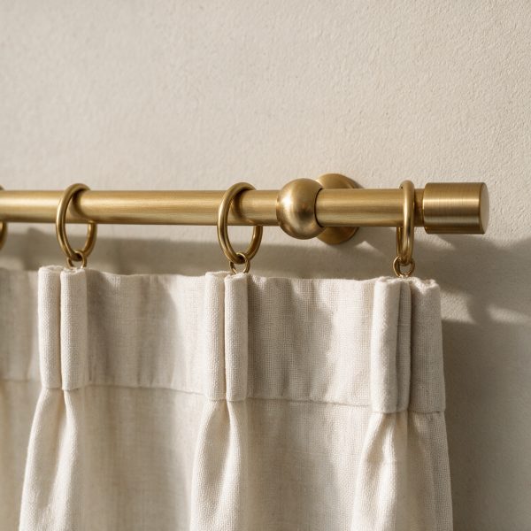 Satin gold wall bracket for 12 mm curtain rod