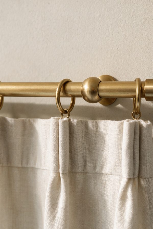 Satin gold wall bracket for 12 mm curtain rod